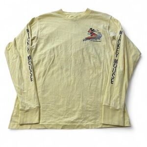 Vintage 80s Walt Disney World Mickey Mouse Surf Long Sleeve Shirt Medium